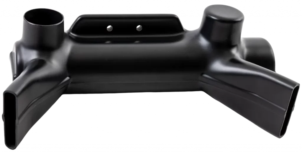 Dreidimensionales Thermoformteil, gefertigt aus zwei Halbschalen