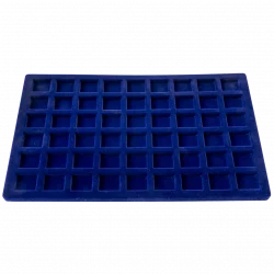 Tablar mit beflockter Oberfläche zur Aufbewahrung und Präsentation von Münzen und Medaillen