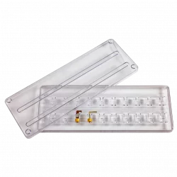 Tiefgezogene zweiteilige Palette zur sicheren Aufbewahrung empfindlicher Elektronikbauteile